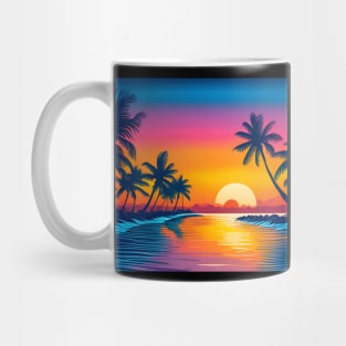 80s Style  Beautiful Sunset Retro Vintage Travel Artwork Mug